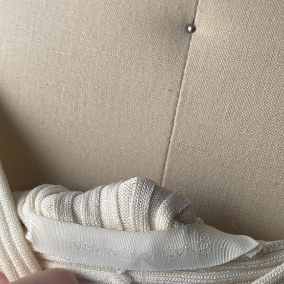 SAMPLE Jonathan Simkhai Cream Cut Out Halter Tank Top Crop Layering Ribbed - Picture 3 of 4